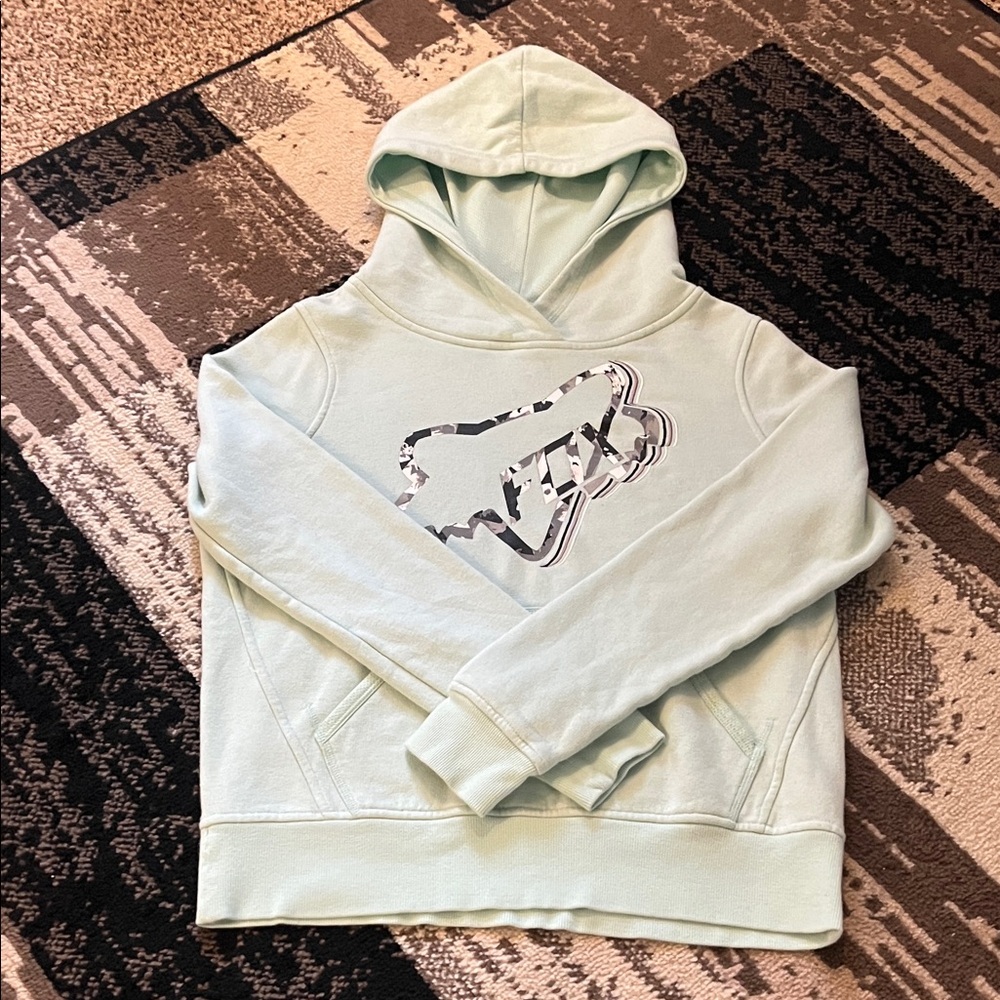 Fox Light Green Graphic Hoodie